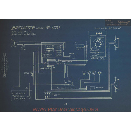 Brewster 91 Schema Electrique 1920 Usl Stg Ltg