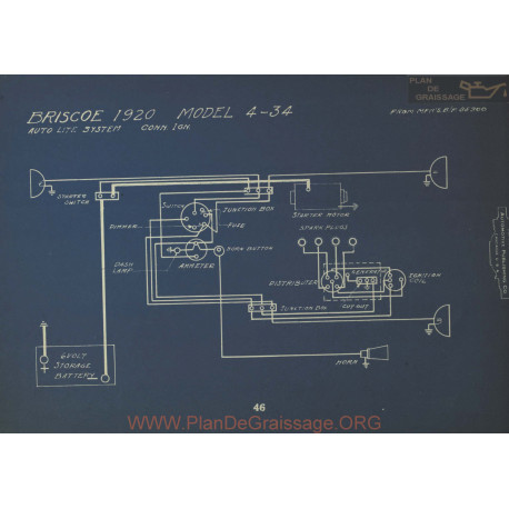 Briscoe 4 34 Schema Electrique 1920 Autolite