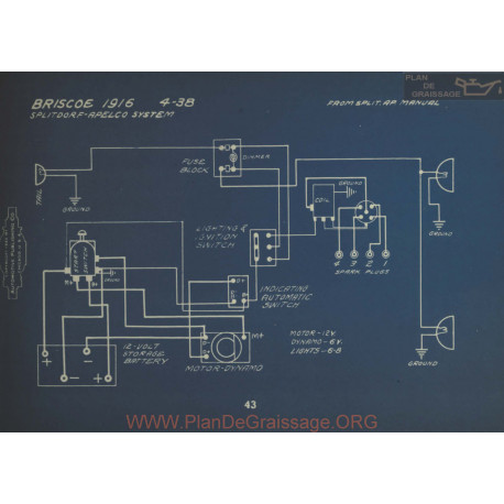 Briscoe 4 38 Schema Electrique 1916 Splitdorf Apelco