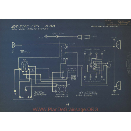 Briscoe 8 38 Schema Electrique 1916 Splitdorf Apelco