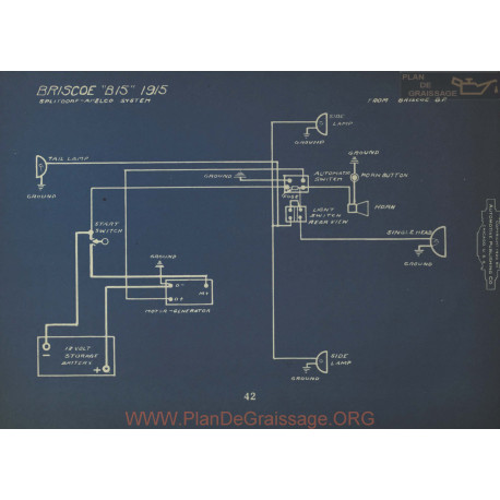 Briscoe B15 Schema Electrique 1915 Splitdorf Apelco