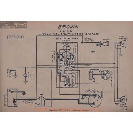Brown 6volt Schema Electrique 1916 Allis Chalmers V2