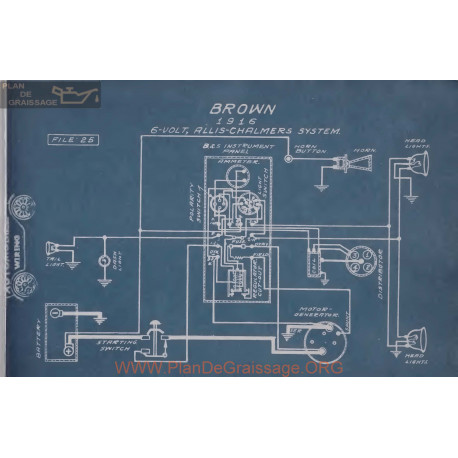 Brown 6volt Schema Electrique 1916 Allis Chalmers