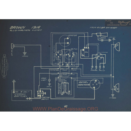 Brown Schema Electrique 1916 Allis Chalmers