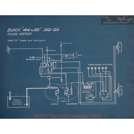 Buick 44 50 Schema Electrique 1921 1922