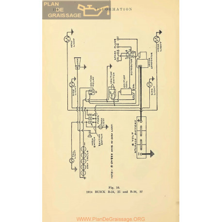 Buick B24 B25 B36 B37 Schema Electrique 1914