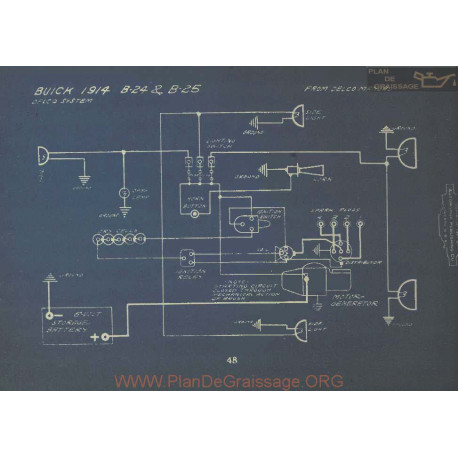 Buick B24 B25 Schema Electrique 1914 Delco