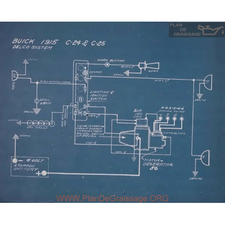 Buick C24 C25 Schema Electrique 1915