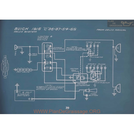 Buick C36 C37 C54 C55 Schema Electrique 1915 V2