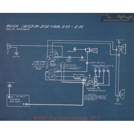 Buick D34 D35 Schema Electrique 1917