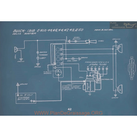 Buick E Six 44 45 46 47 49 50 Schema Electrique 1918