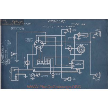 Cadillac 53 6volt Schema Electrique 1916 Delco