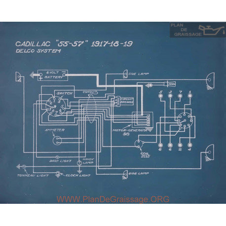 Cadillac 55 54 Schema Electrique 1917 1918 1919