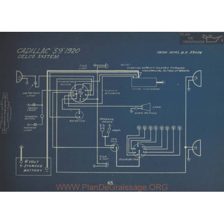 Cadillac 59 Schema Electrique 1920 Delco
