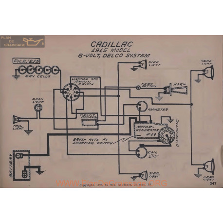 Cadillac 6volt Schema Electrique 1915 Delco V2