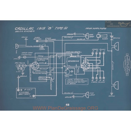 Cadillac 8 51 Schema Electrique 1915