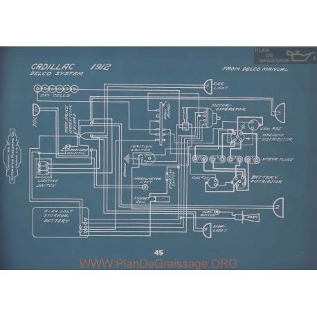 Cadillac Delco Schema Electrique 1912