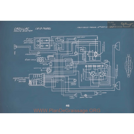 Cadillac Delco Schema Electrique 1913