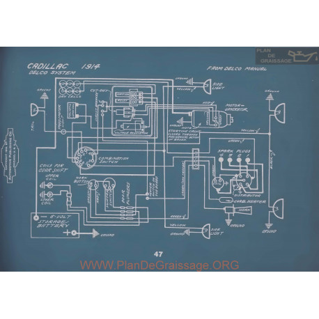 Cadillac Delco Schema Electrique 1914