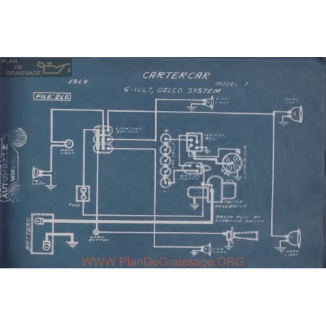 Cartecar T 6volt Schema Electrique 1914 Delco