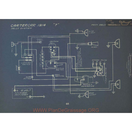 Cartercar 7 Schema Electrique 1914 Delco