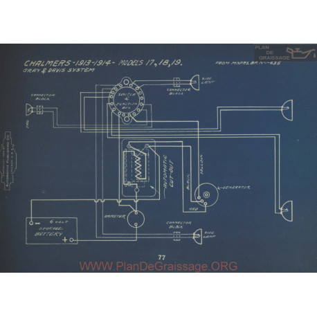 Chalmers 17 18 19 Schema Electrique 1913 1914 Gray & Davis