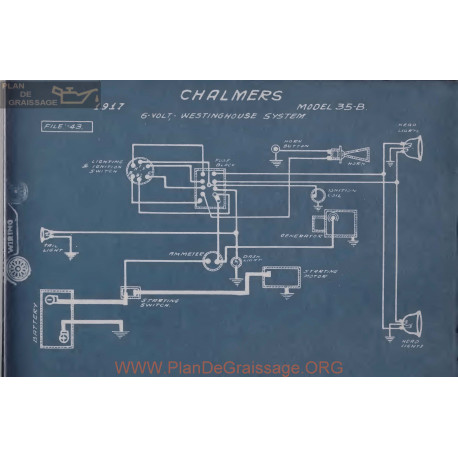 Chalmers 35b 6volt Schema Electrique 1917 Westinghouse