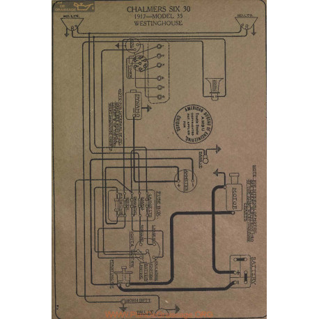 Chalmers Six 30 35 Schema Electrique 1917 Westinghouse