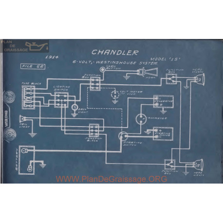 Chandler 15 6volt Schema Electrique 1914 Westinghouse