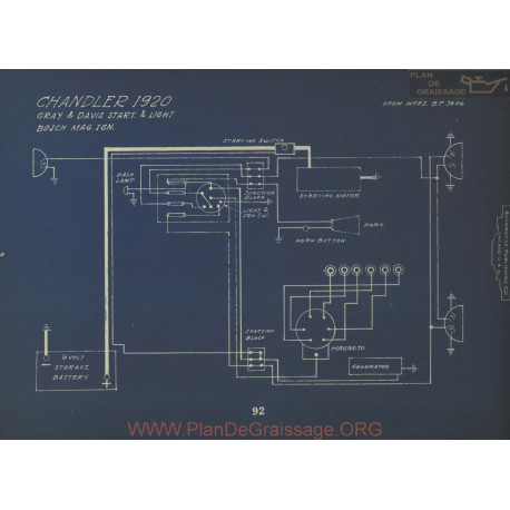 Chandler Schema Electrique 1920 Gray & Davis Bosch
