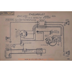 Chevrolet 490 6volt Schema Electrique 1920 1921 Autolite