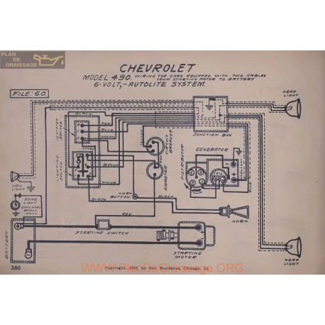 Chevrolet 490 6volt Schema Lectrique Autolite