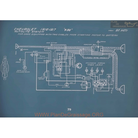 Chevrolet 490 Bph671 Schema Electrique 1916 1917