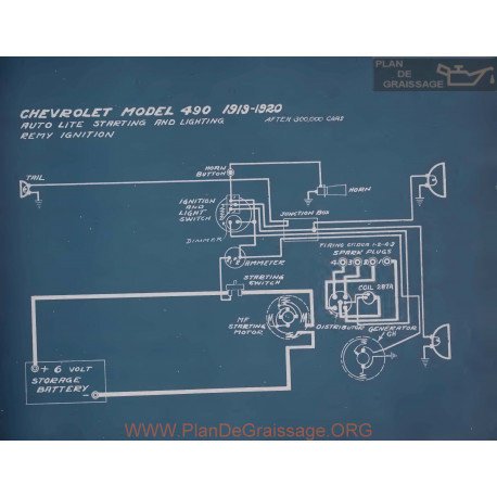 Chevrolet 490 Schema Electrique 1919 1920