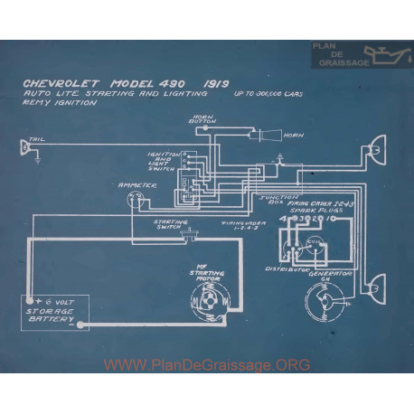 Chevrolet 490 Schema Electrique 1919