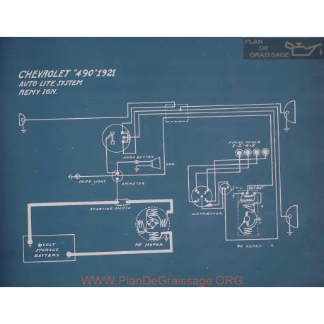 Chevrolet 490 Schema Electrique 1921