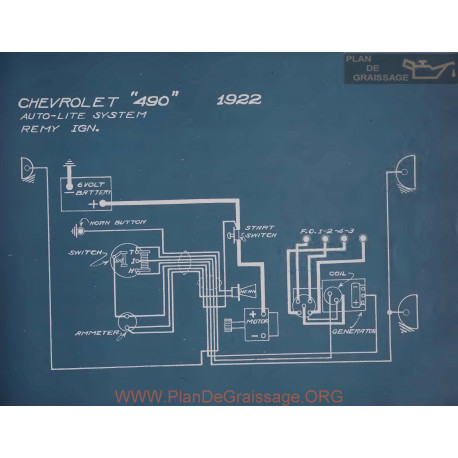 Chevrolet 490 Schema Electrique 1922