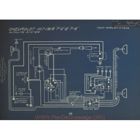 Chevrolet F2 F5 Schema Electrique 1917 1918 Autolite