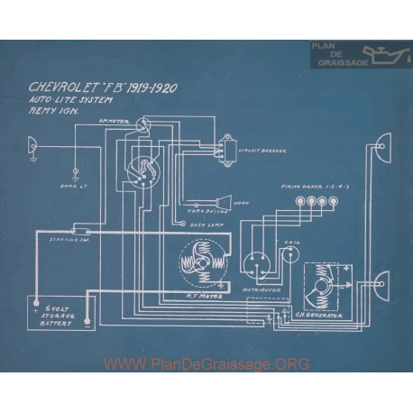 Chevrolet Fb Schema Electrique 1919 1920