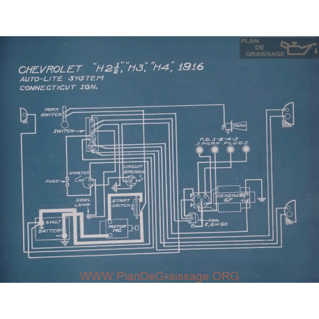 Chevrolet H2 0.5 H3 H4 Schema Electrique 1916