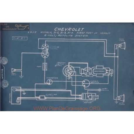 Chevrolet H2 H3 H4 6volt Schema Electrique 1915 Autoline