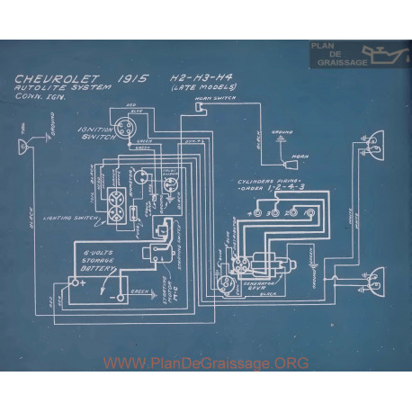Chevrolet H2 H3 H4 Late Models Schema Electrique 1915