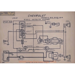 Chevrolet H2 H4 6volt Schema Electrique 1916 Autolite