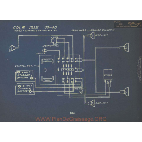 Cole 30 40 Schema Electrique 1912 Ward Leonard