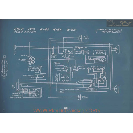 Cole 4 40 4 50 6 60 Schema Electrique 1913 V2