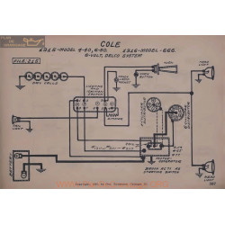 Cole 4 40 6 50 666 6volt Schema Electrique 1915 1916 Delco