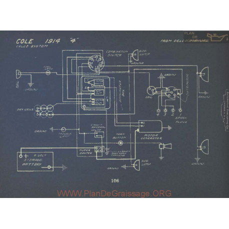 Cole 4 Schema Electrique 1914 Delco