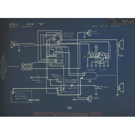 Cole 6 Schema Electrique 1914 Delco