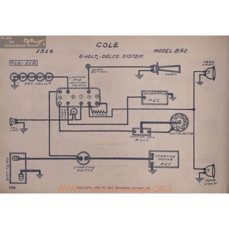 Cole 850 6volt Schema Electrique 1916 Delco V2