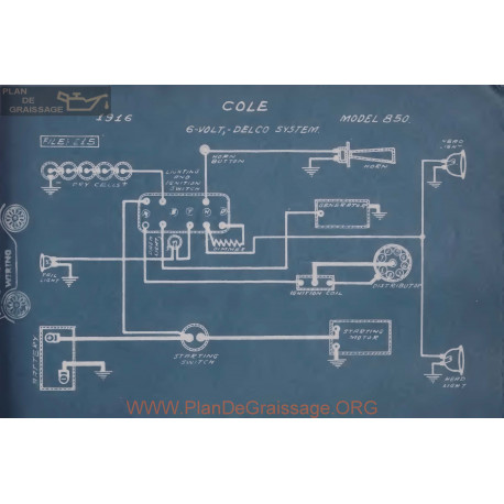 Cole 850 6volt Schema Electrique 1916 Delco V5